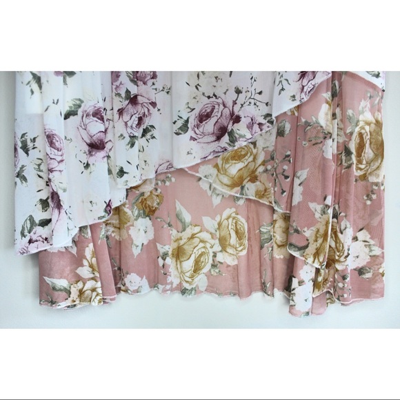 Pyramid Collection Floral Tiered Maxi Skirt XXXL - Picture 4 of 10